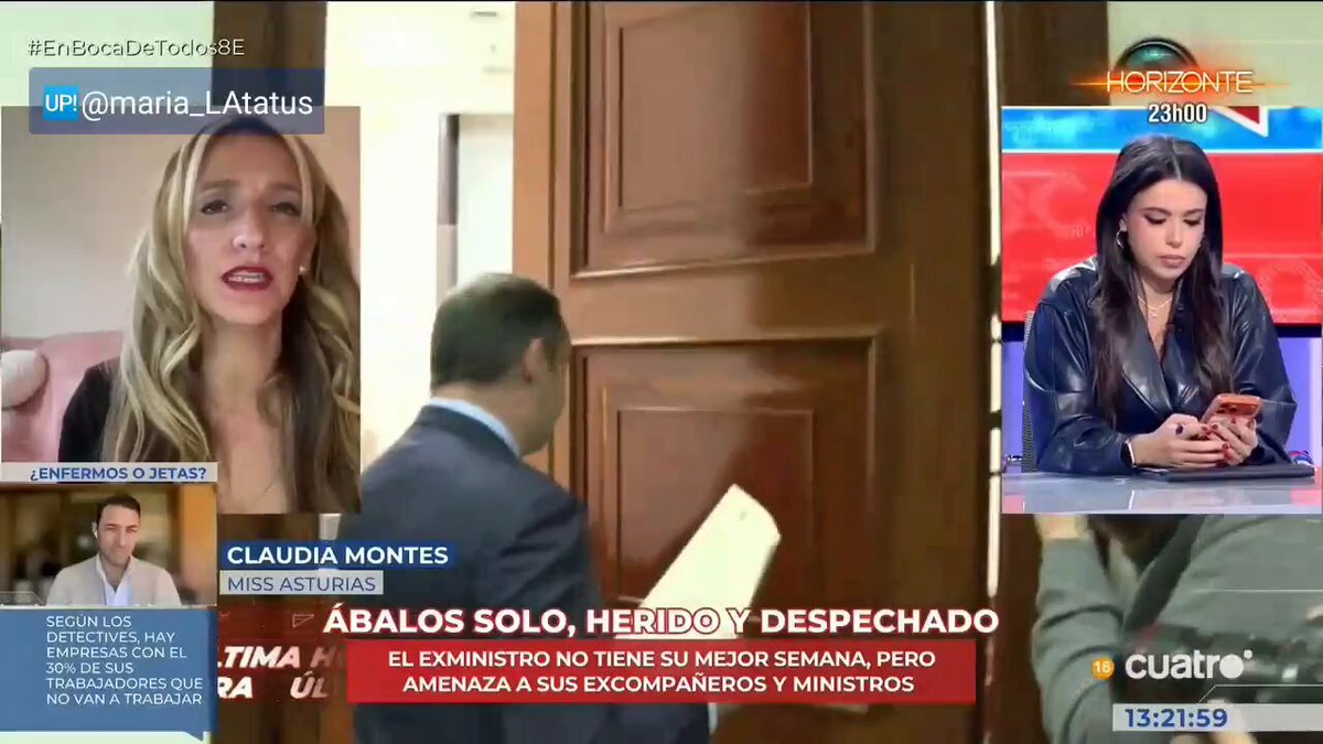 “A mi no me ha enchufado ni dios. No aguanto gilipolleces” — Sarah SantaOlalla (Sarah Santaolalla. ♀) fulmina a Claudia Montes, la miss amiga de Ábalos que ahora suelta 💩 de Marlaska. ▶️ #EnBocaDeTodos8E