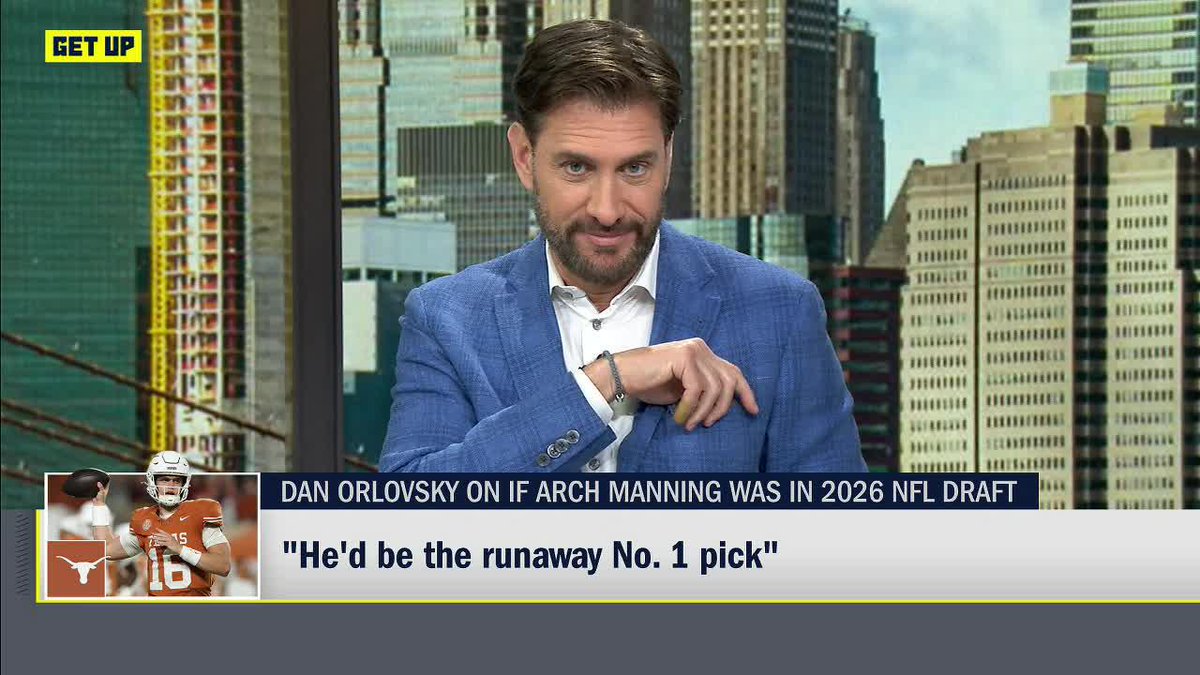 .Dan Orlovsky believes Arch Manning would be the No. 1 pick if he was in the 2026 Draft 👀