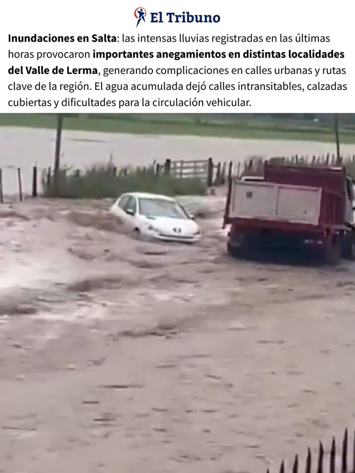 "Salta": Por las inundaciones en localidades del Valle de Lerma