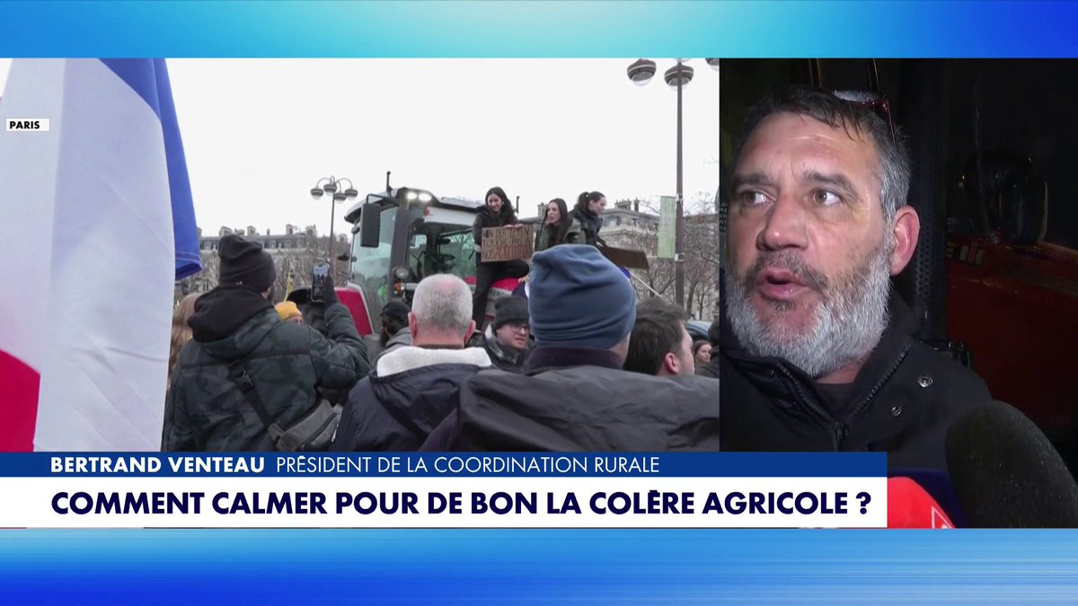 «Être obligé d'affronter les forces de l'ordre pour continuer à faire ce métier, c'est remarquable», déclare Bertrand Venteau Président de la Coordination Rurale