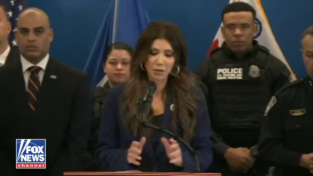 SEC. KRISTI NOEM: "Let's remember the events that surrounded what happened yesterday on that tragic situation." "These individuals had followed our officers all day, had harassed them, had blocked them in. They were impeding our law enforcement operations, which is against the law. And when they demanded and commanded her to get out of her vehicle several times, she did not." "This was an act of domestic terrorism."