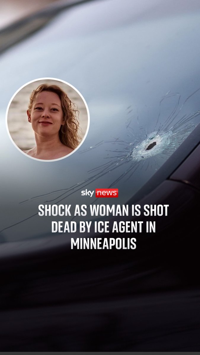 "On a residential street in Minnesota, protesters use their cars to block immigration agents carrying out raids. What happens next is shocking." Sky's @MarthaKelner reports on the shooting of Renee Good by a US Immigration and Customs Enforcement (ICE) agent.