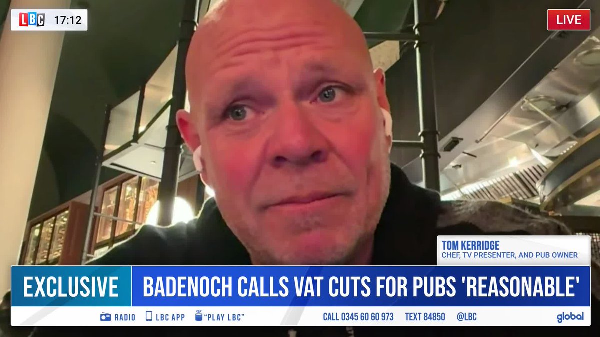 ‘We still don’t know what they’re proposing.’ Chef Tom Kerridge thanks Tom Swarbrick and LBC for covering the impact of business rates on pubs, but still doesn’t know what support the government will offer as it prepares to U-turn.