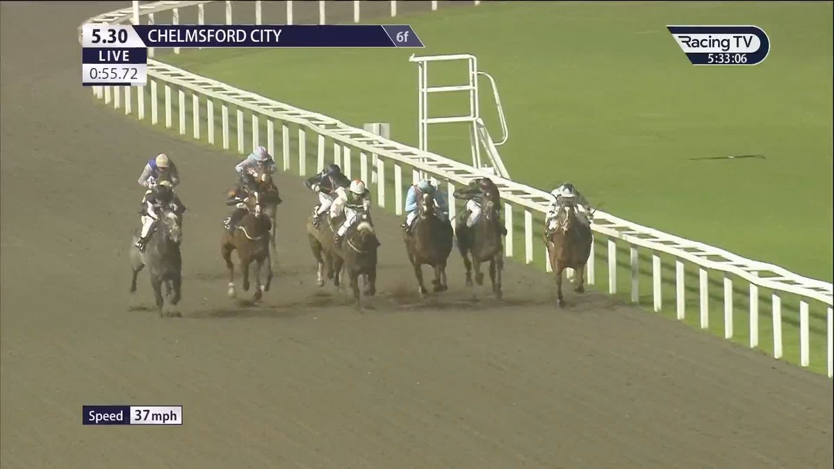 The late show! Luke Morris gets a tune out of Evenepoel late on to land the £99 Annual Pass Restricted Maiden Stakes for the Archie Watson team.