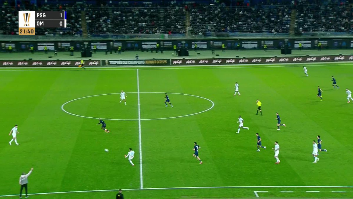 Quand 𝑵𝒖𝒏𝒐 𝑴𝒆𝒏𝒅𝒆𝒔 est comme ça... 😮‍💨😮‍💨 Va falloir être costaud côté droit marseillais. #TropheeDesChampions