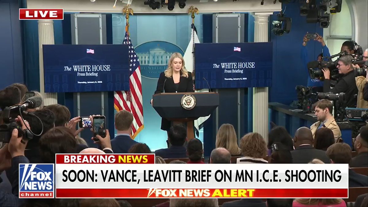 KAROLINE LEAVITT: "President Trump and his entire administration stand fully behind the heroic men and women of ICE and will always uphold law and order in the United States of America." "The deadly incident that took place in Minnesota yesterday occurred as a result of a larger, sinister, left-wing movement that has spread across our country, where our brave men and women of federal law enforcement are under organized attack."