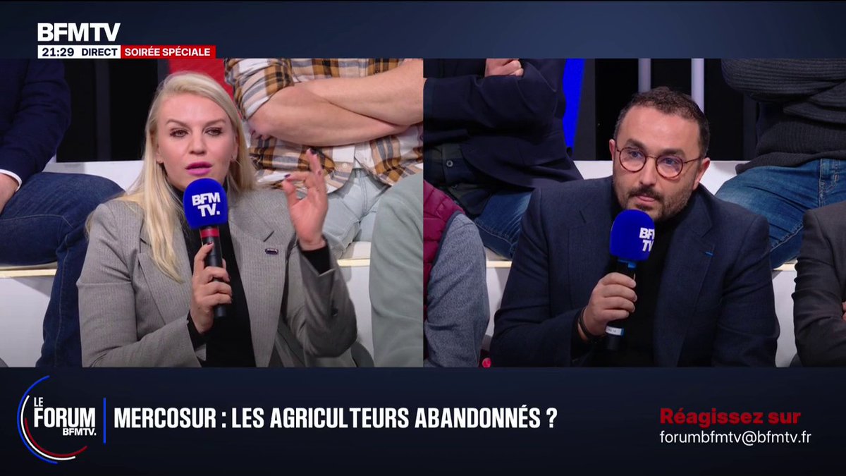Colère agricole: "Il faut arrêter de dire que vous aimez le monde paysan et faire tout le contraire": échange tendu entre un restaurateur et Hélène Laporte, députée RN #FORUMBFM