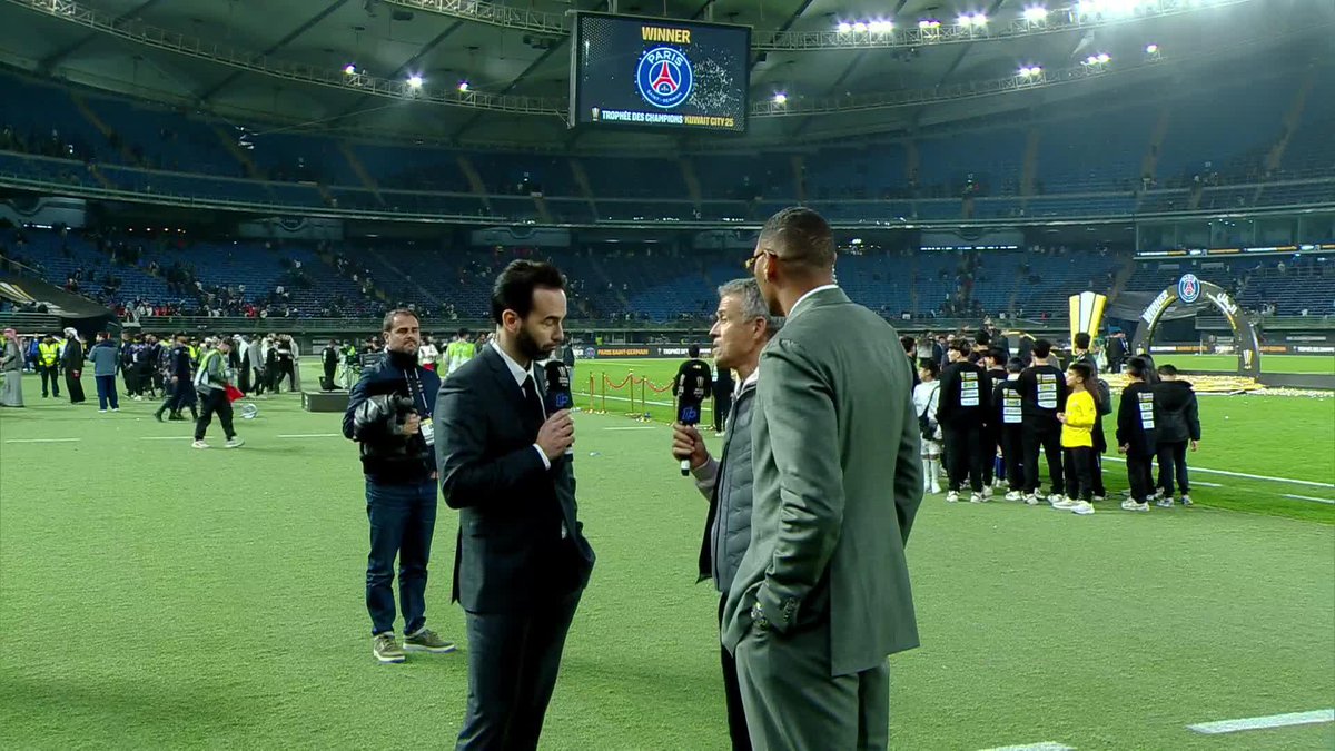 "Ils ont mieux joué que nous, je félicite De Zerbi qui est un très bon entraîneur" Luis Enrique beau joueur au micro de Thibault Le Rol 🎙️ #TropheeDesChampions