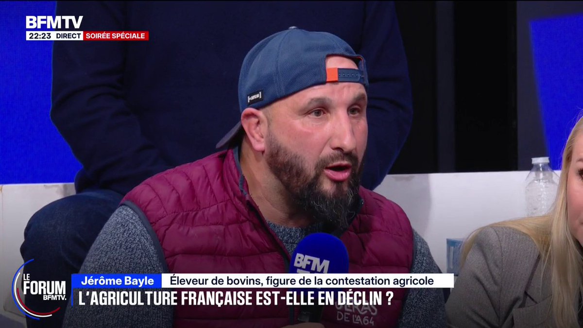 Colère agricole: "Je suis fier d'être français, fier d'être agriculteur, mais je ne suis pas fier d'être un agriculteur français", fustige Jérôme Bayle, éleveur bovin #FORUMBFM