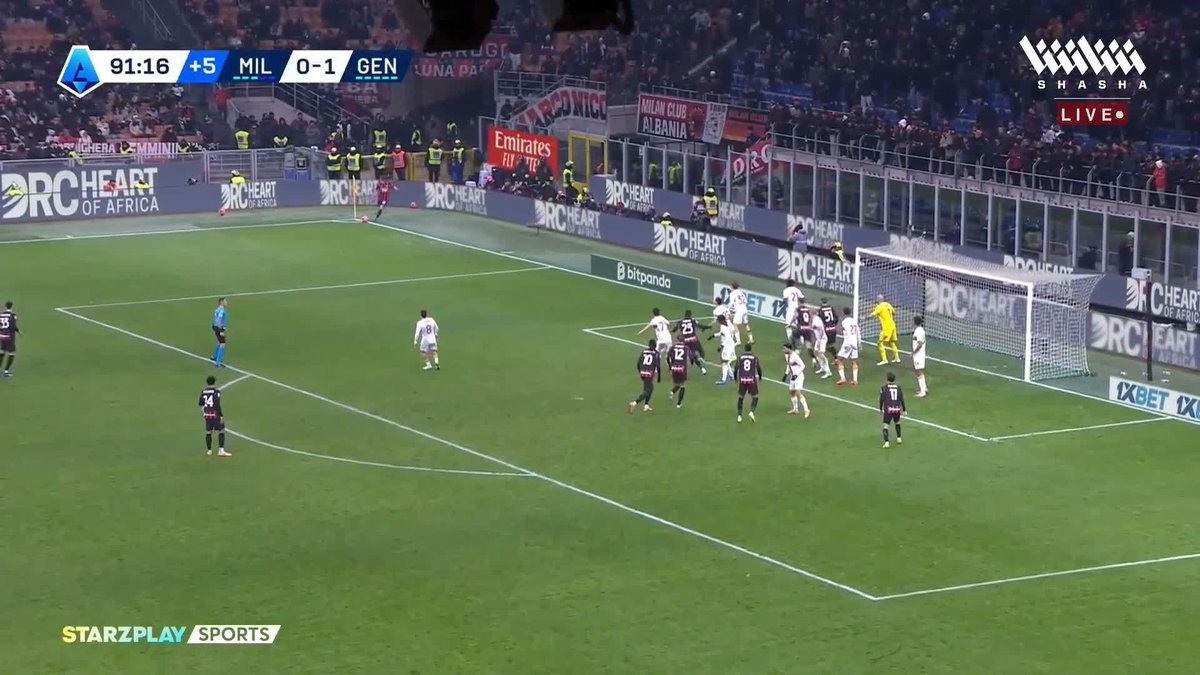 هدف قاتل للروسونيري 🔥 رفائيل لياو يسجل هدف التعادل للميلان أمام جنوى من ضربة رأسية رائعة 🔴⚫ تابعوا المباراة وباقي مواجهات #الكالتشيو_على_شاشا ✨🇮🇹 اشترك الآن 📺
