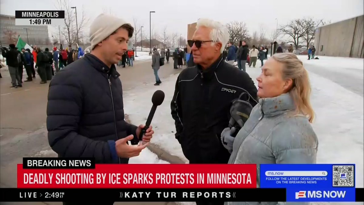 Couple who was pepper sprayed while peacefully protesting in Minnesota speaks out: We came down here to peacefully protest because you can't be silent anymore. We stepped back when law enforcement came out. Two of them just started shoving any of us that were standing there, then started shooting pepper spray. She's 70 years old. She doesn't need to be pushed to the ground. The crowd wasn't at a stage where they needed to be pepper sprayed and aggressively put down like that. It was so unnecessary.