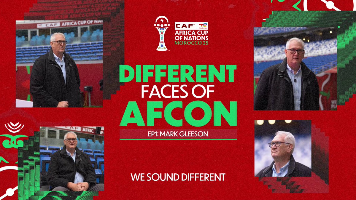 A voice tied to countless #TotalEnergiesAFCON moments. 🌍 Different Faces of AFCON: Episode 1 with Mark Gleeson. #TotalEnergiesAFCON2025 | #WeSoundDifferent