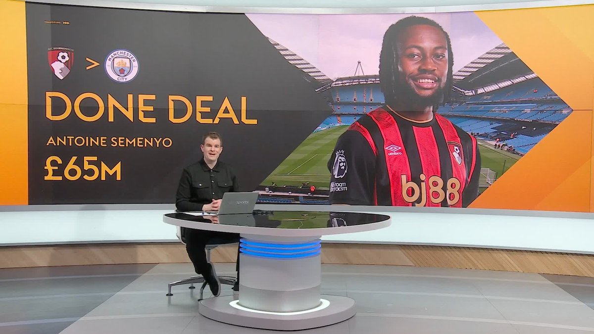 Manchester City have completed the signing of Antoine Semenyo from Bournemouth in a ยฃ64m deal ๐จ