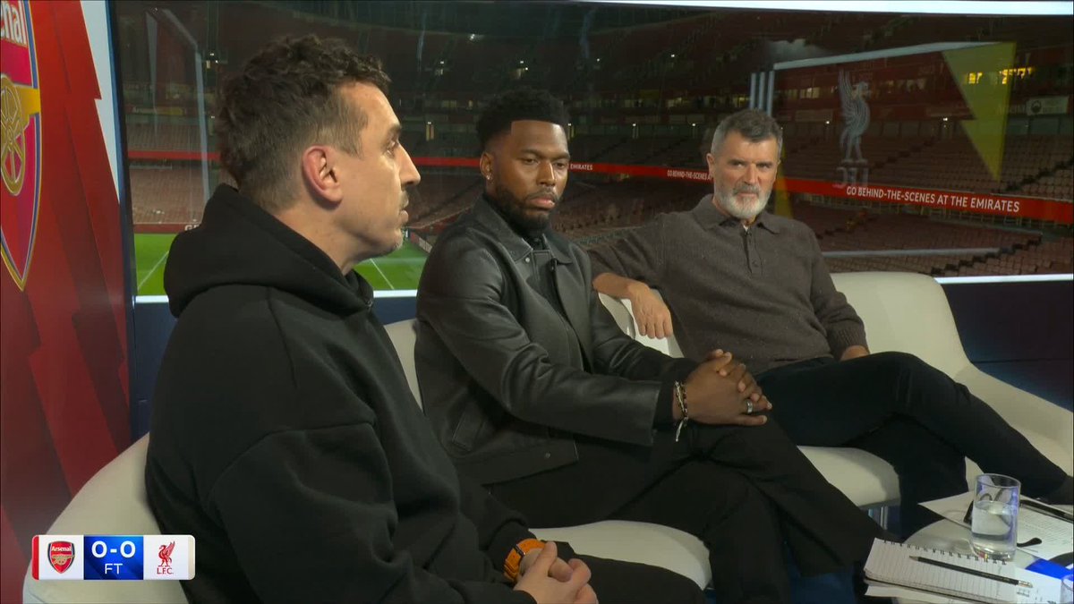Gary Neville on Arsenal 0-0 Liverpool. "[Arteta] his team haven't turned up. Felt like big monumental moment to get 8 points clear. Brilliant what Liverpool did in the second half. It shocked Arsenal!" Roy Keane: "Arsenal didn't know what to do."