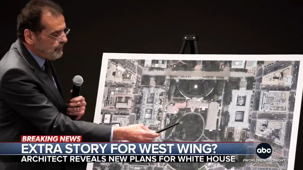 Plans for Pres. Trump's White House ballroom renovation could expand beyond the East Wing. The architect said adding another story to the West Wing colonnade is being considered to restore "symmetry" once the ballroom is finished. @MaryKBruce has details.
