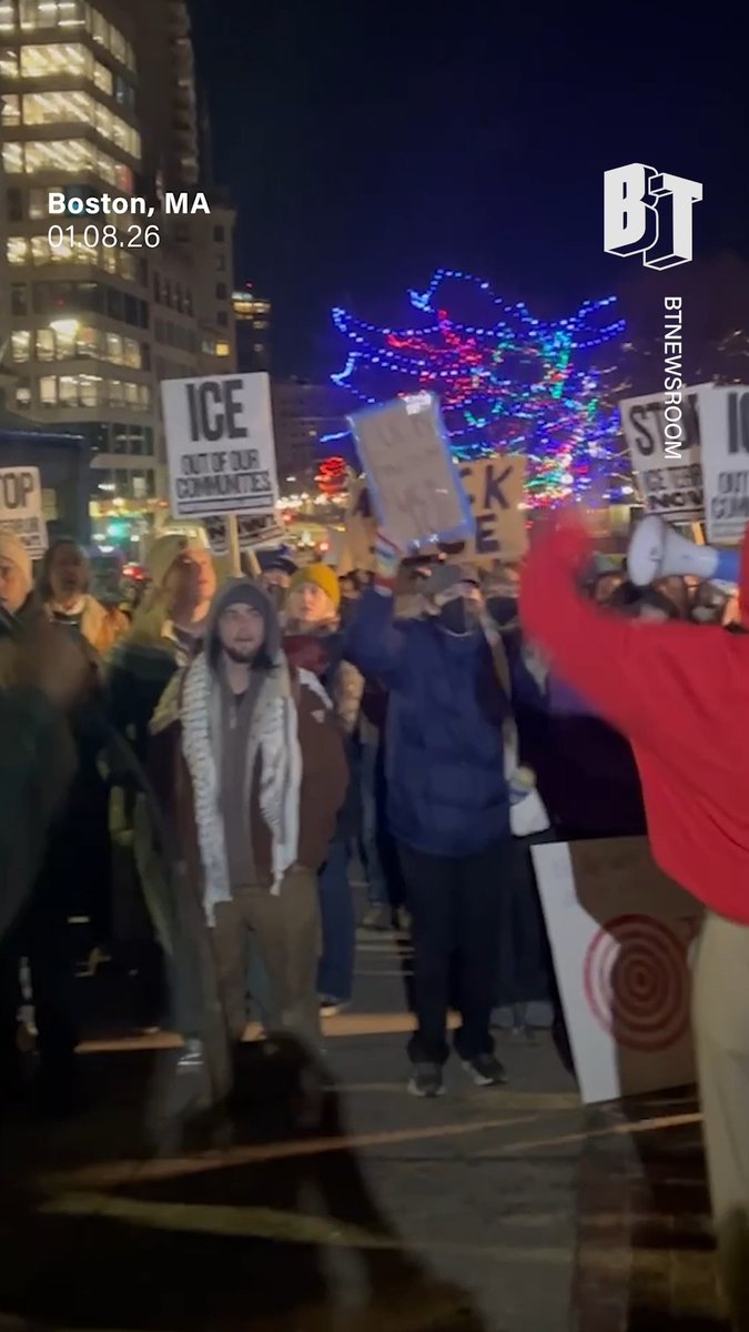 RIGHT NOW: For the second night in a row, Boston rallies against ICE. They are calling for the arrest of Jonathan Ross, the agent who murdered Renee Nicole Good.