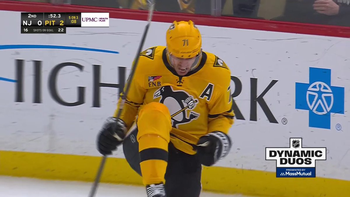 CROSBY ➡️ MALKIN ➡️ BACK OF THE NET Geno is so back. NHL x MassMutual