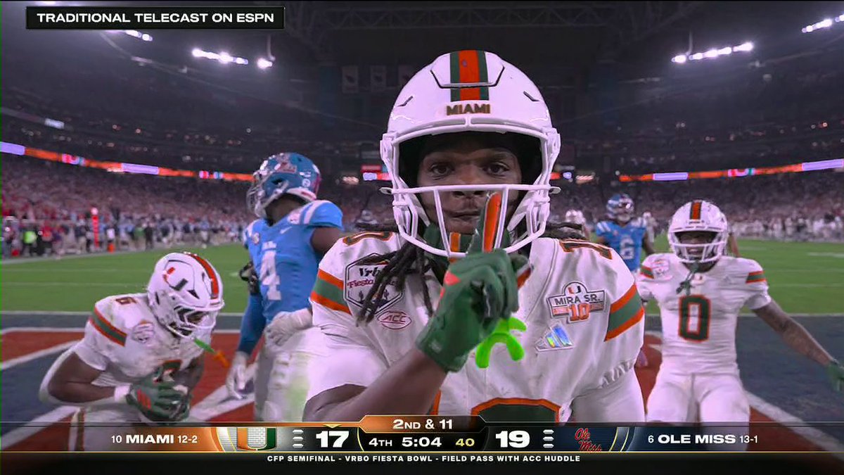DID MALACHI TONEY JUST SEAL THE DEAL FOR MIAMI? 🤔 Watch the CFP semifinals Field Pass presented by Pat McAfee on ESPN2 and the ESPN App ➡️
