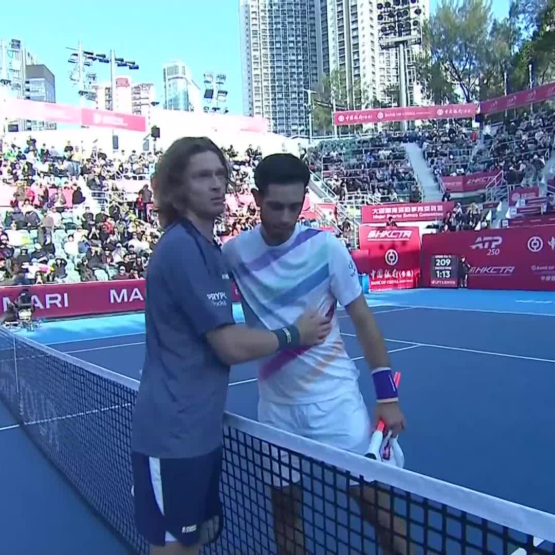 On top form๐ฅ Andrey Rublev defeats Borges 6-3 6-4 to make the final four in Hong Kong! #BOCHKTO2026
