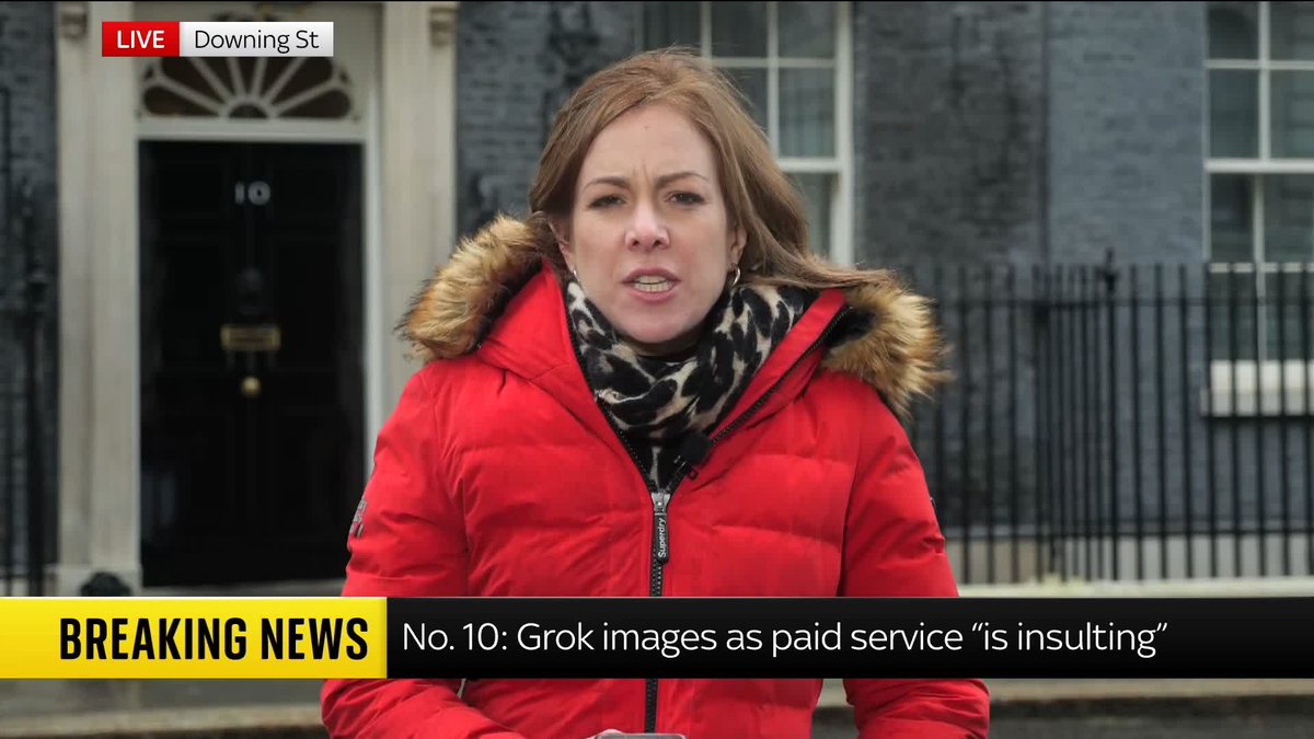 BREAKING: Changes to Musk's AI chatbot Grok is 'insulting' and risks creating 'premium service' for deepfakes, No 10 says. Sky's political correspondent Amanda Akass has the story 📺 Sky 501, Virgin 602, Freeview 233 and YouTube