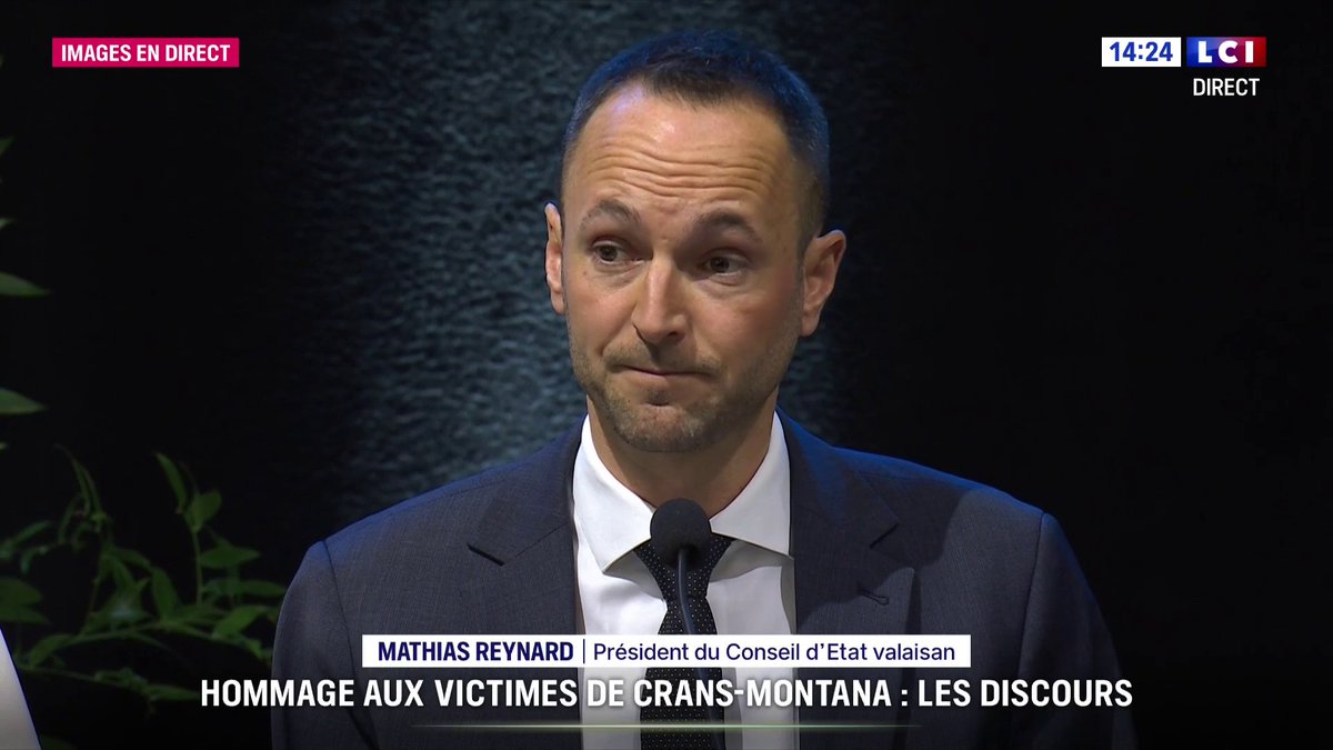 🔴 Incendie de Crans-Montana : "Nous sommes avec vous, mamans, papas, frères, sœurs, grands-parents, familles, amis, amoureux, camarades de classes", poursuit Mathias Reynard, président du gouvernement valaisan, les larmes aux yeux.
