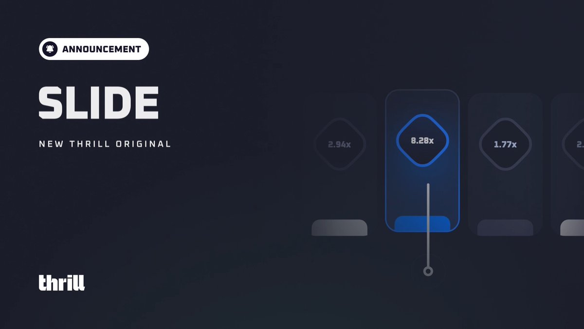 Have you hit the new Slide yet? 🛝 ✨ Multi-Bet: Stack plays in a single round. ✨ Live Feed: Track every bet clearly. Slide into the action 👉 🎁 $100 GIVEAWAY ($10 x 10) RT + Comment your Thrill username to enter.