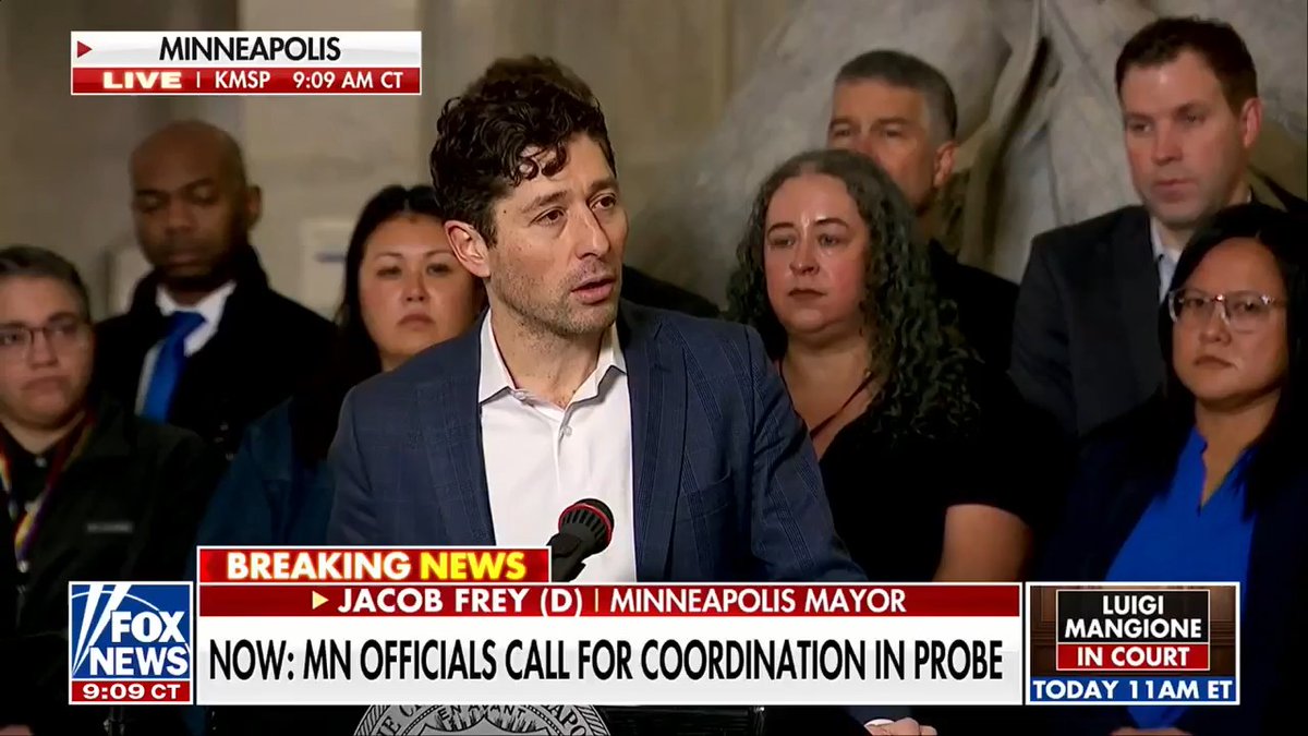 MINNEAPOLIS MAYOR JACOB FREY: "I have heard countless people talk about Minneapolis, many of them who have never been here, as some form of post-apocalyptic hellscape, as a place that is dangerous." "We are a safe city. ICE is making it less so. We are a city of unity. But ICE is trying to divide us and tear us apart."