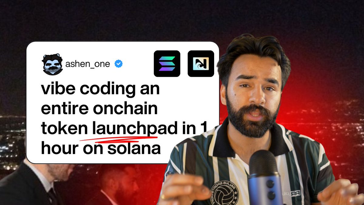 I Vibe Coded An Onchain Memecoin Launchpad on @Solana in ONE Hour with NoahAI 0:01 Intro of Crypto + Vibecoding 1:40 What exactly did I make? 3:00 Launching an actual token 4:33 Current state of Crypto in Vibe Coding