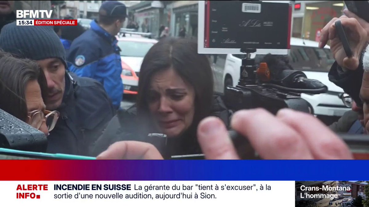 🚨🇫🇷🇨🇭 FLASH | "Jamais, jamais on n’aurait pu imaginer ça". En larmes, Jessica Moretti, propriétaire du bar de Crans-Montana, présente ses excuses après la détention de son mari.