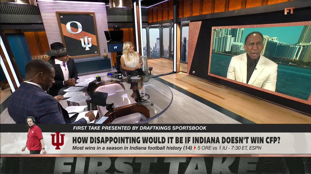 .Stephen A Smith believes Indiana losing the CFP National Championship would be "disappointing" 😳