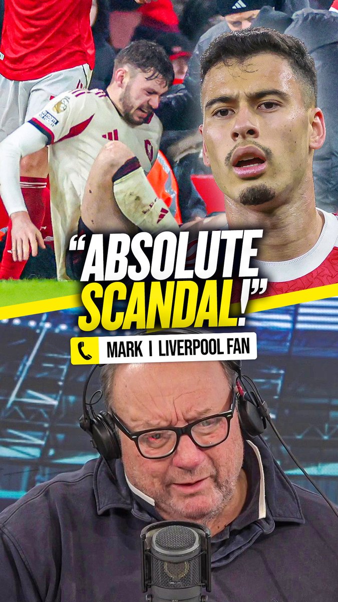 😡 "An absolute scandal!" 😤 "It's irrelevant whether he didn't know if he was injured... a disgrace!" This #LFC fan is raging with #AFC's Gabriel Martinelli for his behaviour towards #LFC's Conor Bradley! 🤬