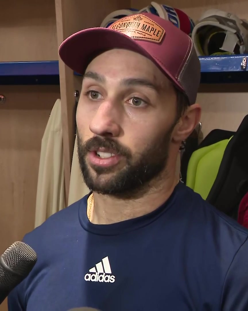 Vincent Trocheck is asked about the penalty that he took in last night's game and why it took place: "I don't know, that's a question for my therapist probably"