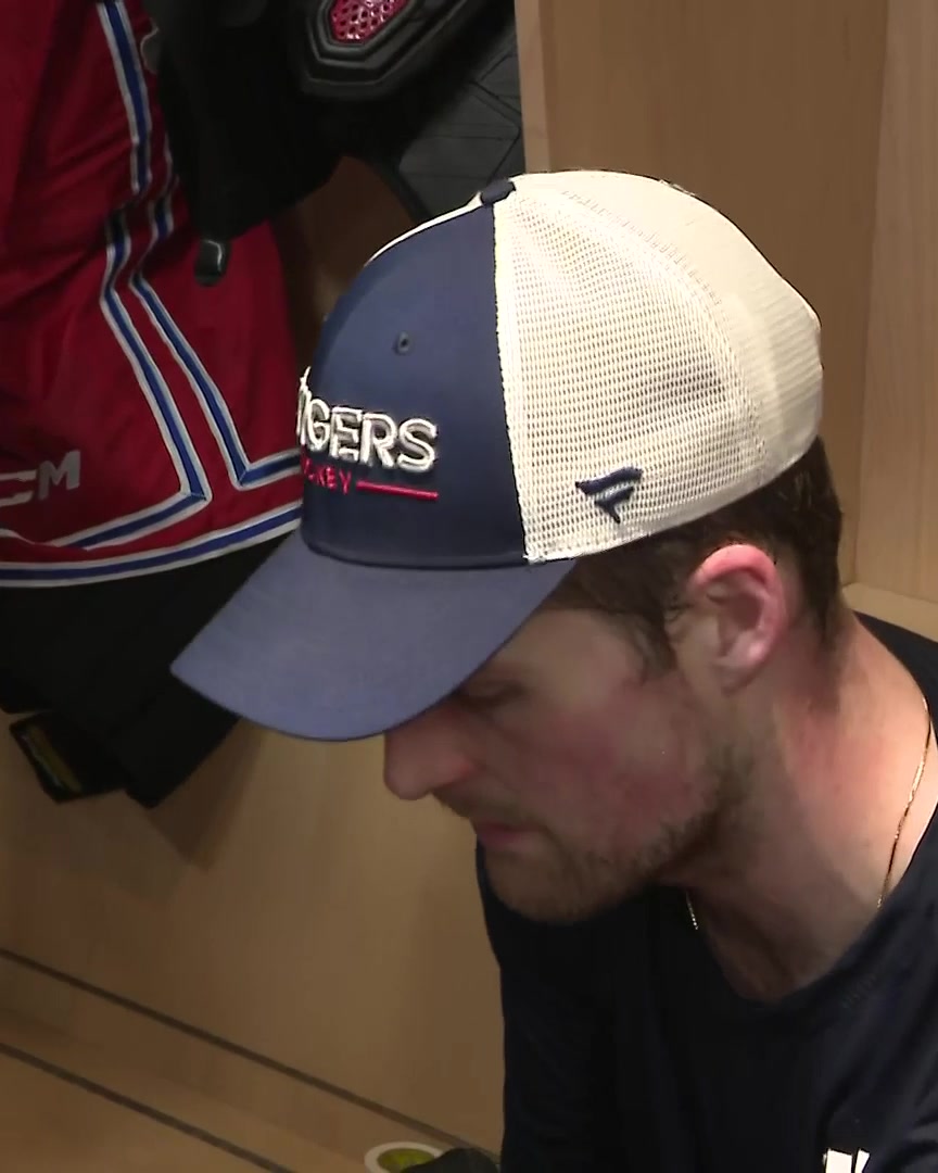 Alexis Lafrenière is asked if he feels good about where the Rangers' game is at right now: "Last night, we played a pretty solid team game...good looks, just have to put the puck in the net"