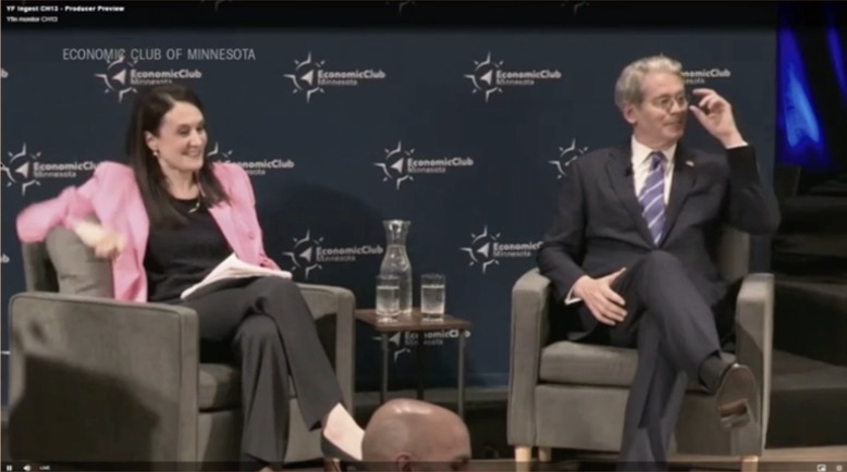 Bessent is confronted by Minnesota's 2025 Small Business Person of the Year about how tariffs are hurting her business: Shortly after leaving the Army, I had my first baby and I started my business. This year in April, I was severely affected by Trump's tariffs. I spent a lot of time trying to find a way to manufacture in the US. However, my business is not big enough. We're all struggling and failing right now.