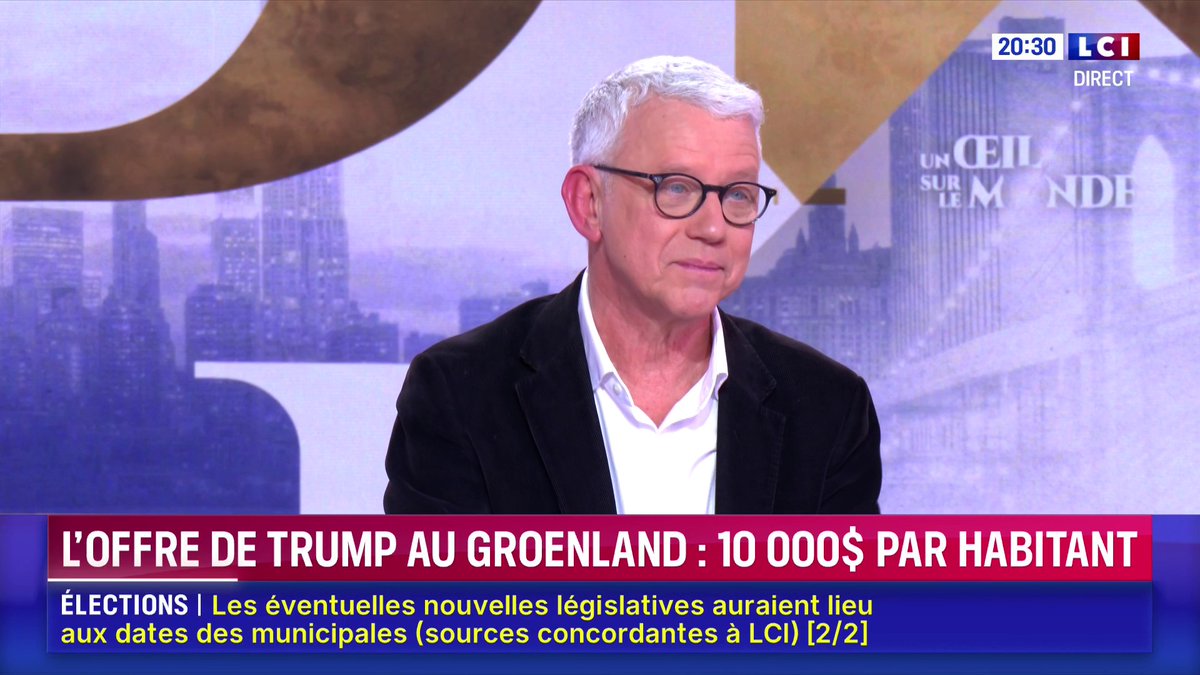 ▶️ Groenland 🗣️ Pour Bruno Tertrais "il n'y aura pas d'intervention militaire américaine au Groenland". 📺 Un Œil sur le Monde avec Margot Haddad