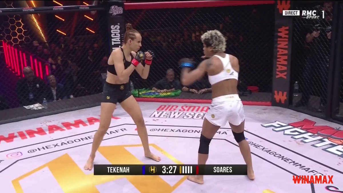 ❌ Alexandra Tekenah s'incline par TKO dès le premier round... Terrible ! 🏆🇧🇷 Thalita Soares conserve sa ceinture de championne Hexagone MMA des -57KG ! #RMCMMA