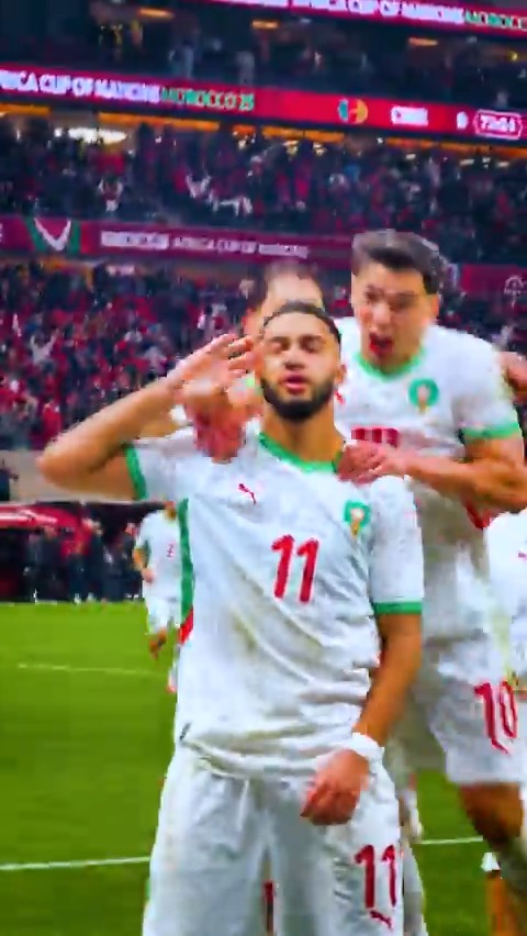 All energy, all passion, Saibari in full celebration mode! 🇲🇦 #TotalEnergiesAFCON2025 | #WeCelebrateDifferent