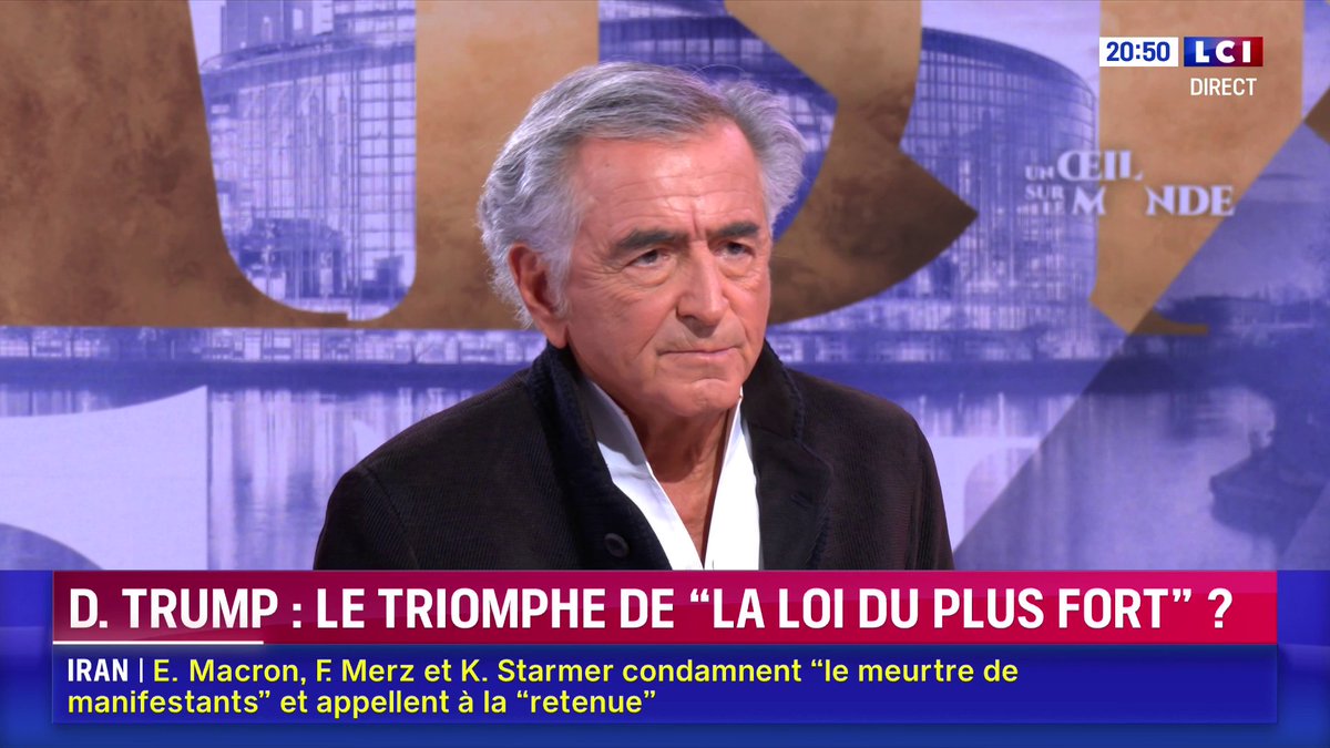 🗣️ "Ils sont capables de tout et notamment de confondre leurs amis et leurs ennemis, c'est ça le vrai problème aujourd'hui de la politique étrangère américaine et je le dis avec tristesse... Les Etats-Unis aujourd'hui ont perdu leur cap" : Bernard-Henri Lévy 📺Un Œil sur le Monde sur LCI