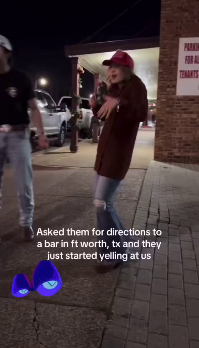 After asking people for directions, this lady decides to express how she feels about another race