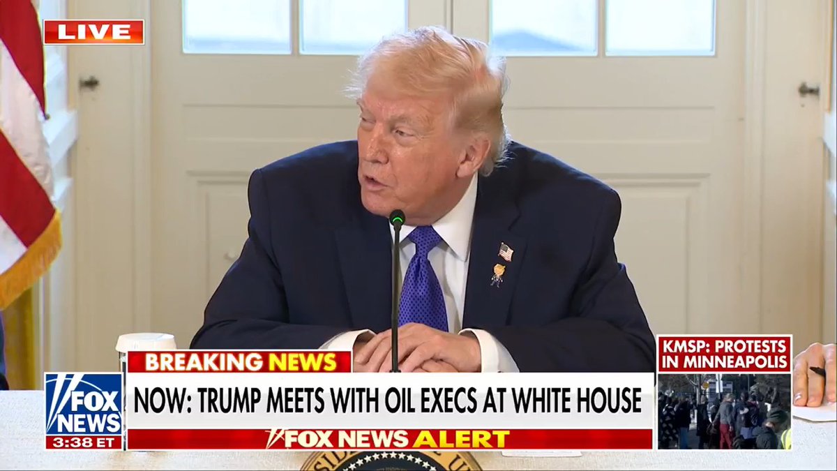NEW: Marco Rubio slips a note to President Trump as they speak before oil executives: TRUMP: "Marco just gave me a note. 'Go back to Chevron. They want to discuss something.'" "Go ahead. I'm going back to Chevron. Thank you, Marco."