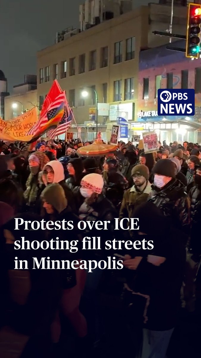 Protests against the Trump administration's immigration crackdown continued on Thursday as hundreds took to the streets in Minneapolis to express outrage over the fatal shooting of Renee Nicole Good. Demonstrators marched through freezing rain, chanting "ICE out now" and "Kristi Noem has got to go." Good, a U.S. citizen, was shot by a U.S. Immigration and Customs Enforcement agent on Tuesday. The shooting sparked national outrage, with protests also in Houston, Cincinnati, Philadelphia and other cities.