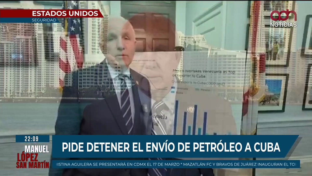 🇺🇸🇲🇽 El republicano Carlos A. Giménez advirtió que si México continúa enviando petróleo gratis a Cuba, habrá consecuencias. Dijo que el tema ya está sobre la mesa en el Congreso de #EEUU y será parte de la discusión del T-MEC #RepúblicaMx con Manuel Lopez San Martin