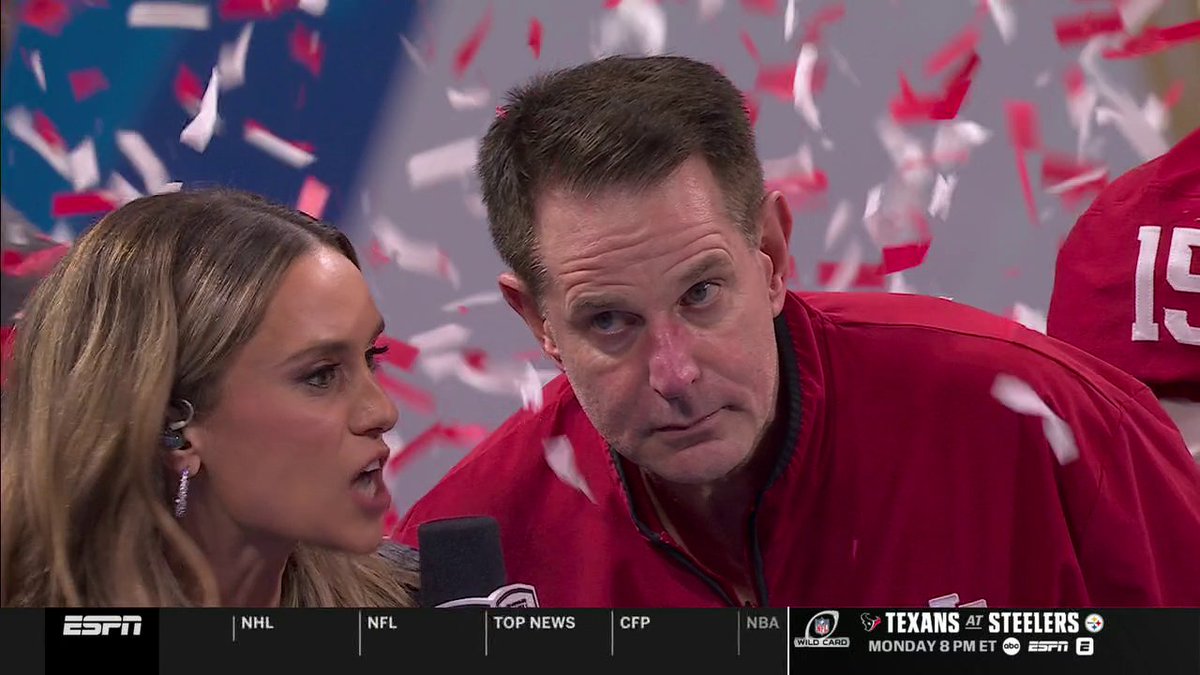 "There's nothing like having a home semifinal game." 🗣️ Curt Cignetti shouts out the Indiana fanbase for showing out in Atlanta 🔥