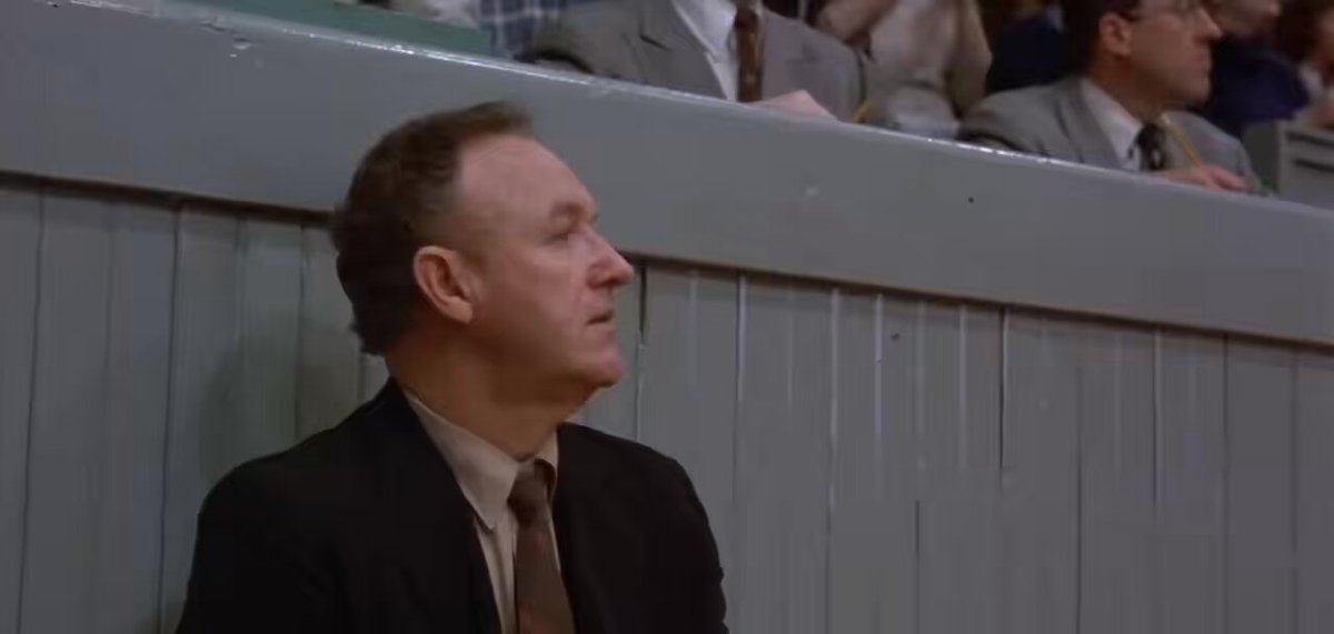 Hoosiers is an all-time sports film for at least 2 reasons: Gene Hackman &amp; Dennis Hopper. These guys were the perfect pair &amp; met at the right time in their careers- careers that were loaded with iconic films. I’m also partial to any basketball film because it’s perfect for cinema