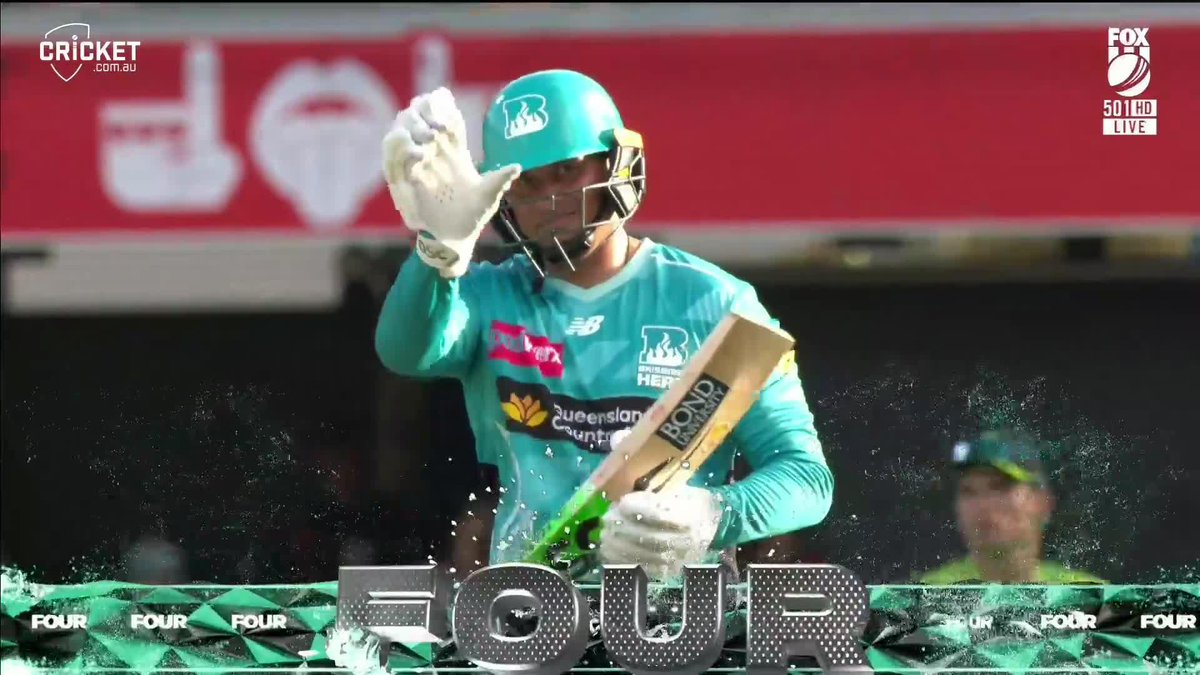 The celebration 😂 Usman Khawaja has made a half-century in his first match of #BBL15 🙌