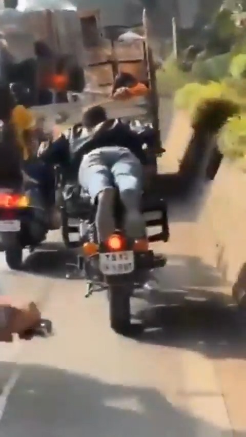 On Cam: Man executes dangerous bike stunts, lying flat on speeding motorcycle in crowded Hyderabad street