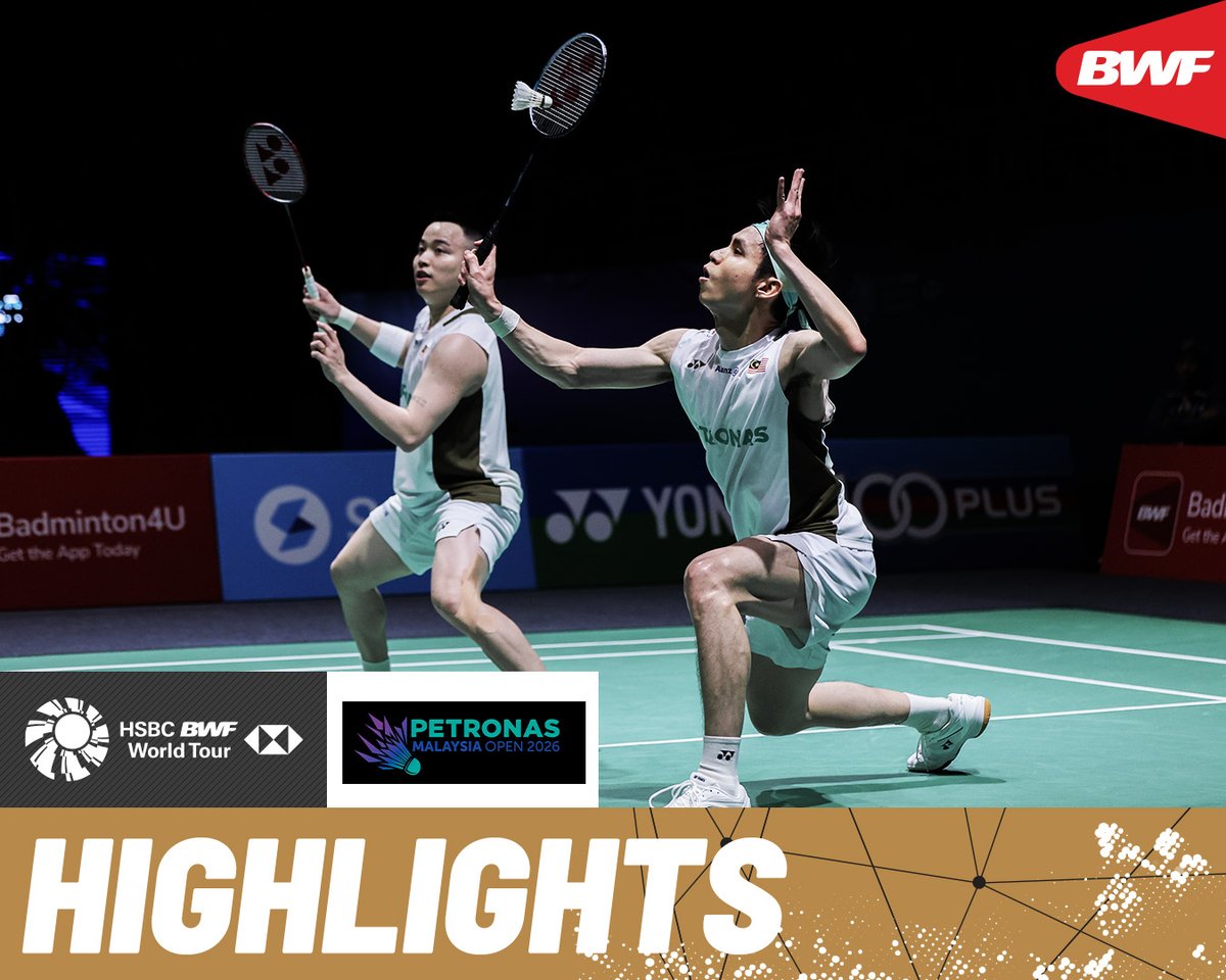Alfian/Fikri 🇮🇩 and No.2 seeds Chia/Soh 🇲🇾 put on a show. #BWFWorldTour #MalaysiaOpen2026