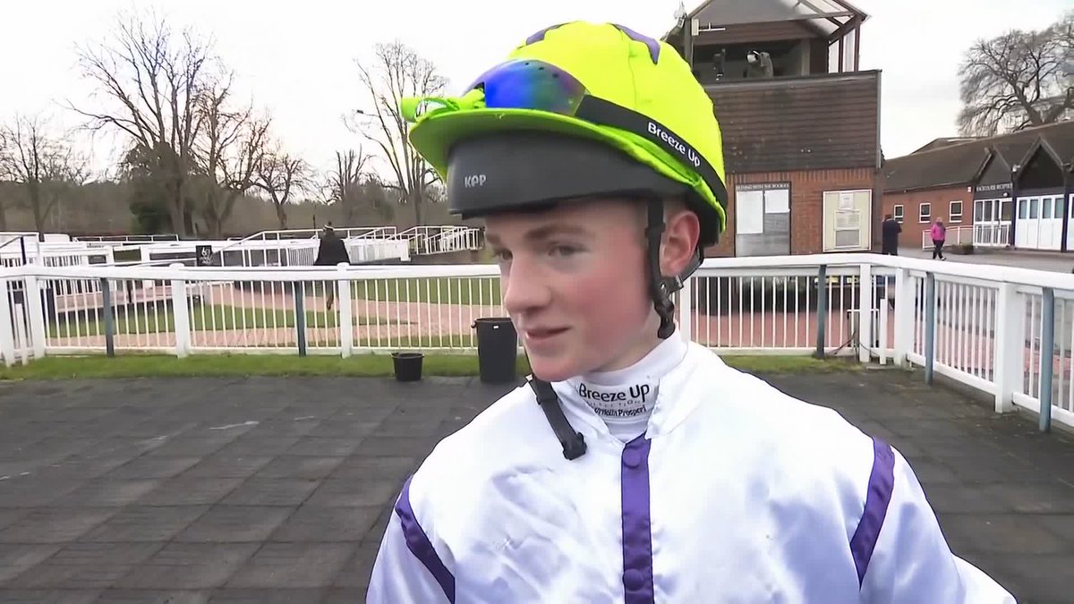 A young jockey going places! Harry Vigors stopped for a chat with Matt Chapman after victory aboard Gogo Yubari at Lingfield Park...