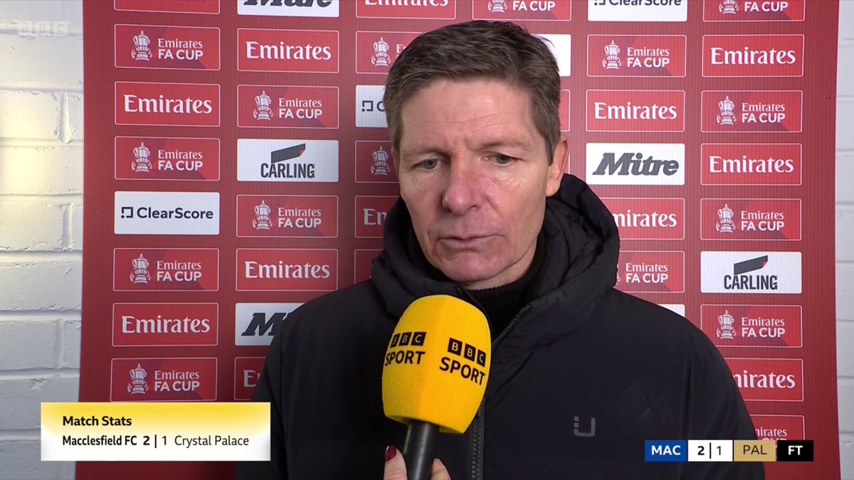 Crystal Palace manager Oliver Glasner said his side 'deserved to lose' after 'lacking quality' against non league Macclesfield.