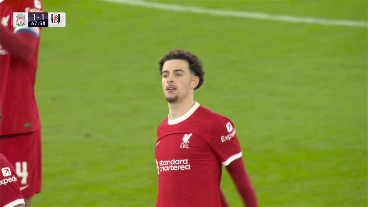 🗓️ On This Day | 2024 Curtis Jones finds an equaliser in front of The Kop via a deflection, to make it 1-1 against Fulham in the Carabao Cup Semi-Final 1st Leg.